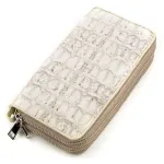 Жіночий клатч CROCODILE LEATHER 18160 з натуральної шкіри крокодила Білий