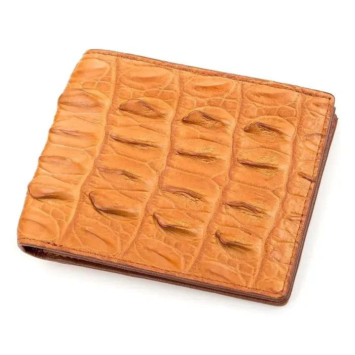 Кошелек CROCODILE LEATHER 18163 из натуральной кожи крокодила Коричневый