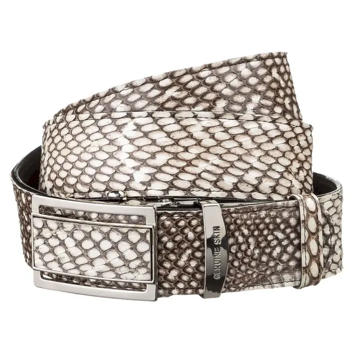 Ремень-автомат SNAKE LEATHER 18167 из натуральной кожи кобры Белый