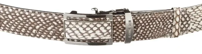 Ремень-автомат SNAKE LEATHER 18167 из натуральной кожи кобры Белый