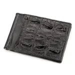 Затискач CROCODILE LEATHER 18169 із натуральної шкіри крокодила Чорний