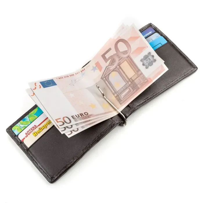 Затискач CROCODILE LEATHER 18170 з натуральної шкіри крокодила Коричневий