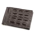 Затискач CROCODILE LEATHER 18170 з натуральної шкіри крокодила Коричневий