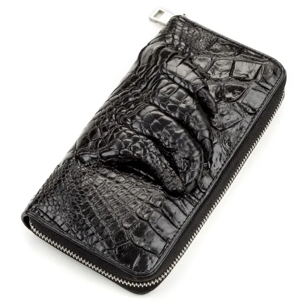 Клатч CROCODILE LEATHER 18172 із натуральної шкіри крокодила Чорний
