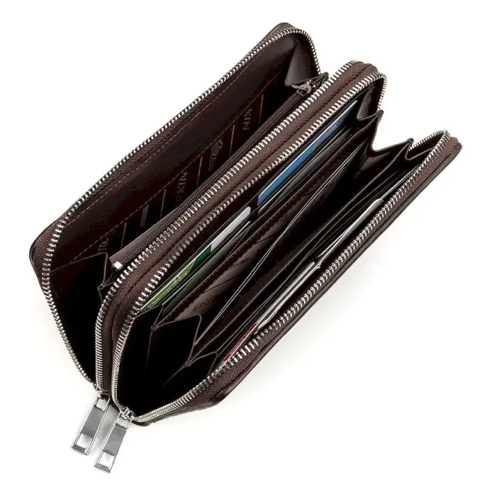 Гаманець-клатч CROCODILE LEATHER 18173 із натуральної шкіри крокодила Коричневий