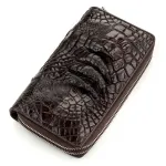 Гаманець-клатч CROCODILE LEATHER 18173 із натуральної шкіри крокодила Коричневий