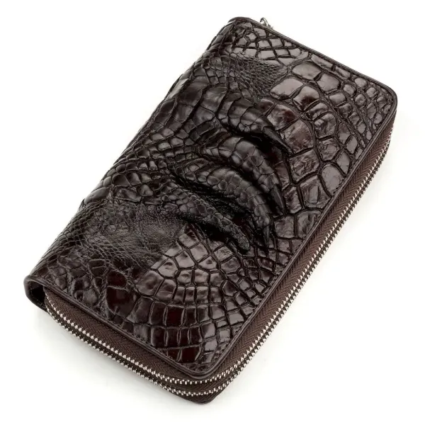 Гаманець-клатч CROCODILE LEATHER 18173 із натуральної шкіри крокодила Коричневий