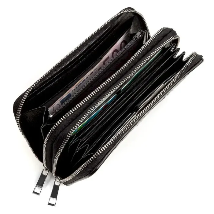 Гаманець-клатч CROCODILE LEATHER 18174 із натуральної шкіри крокодила Чорний