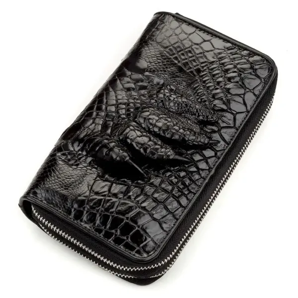 Гаманець-клатч CROCODILE LEATHER 18174 із натуральної шкіри крокодила Чорний