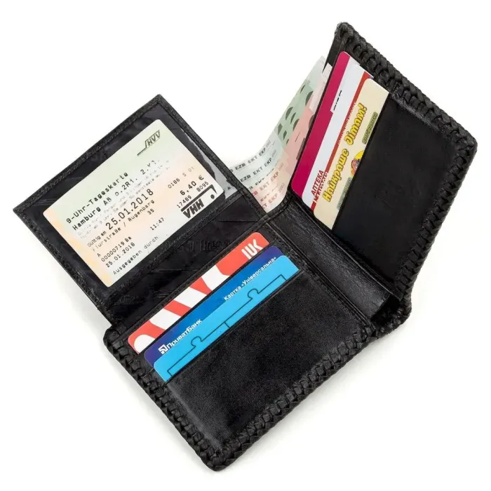 Портмоне CROCODILE LEATHER 18176 із натуральної шкіри крокодила Чорне