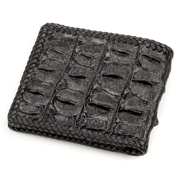 Портмоне CROCODILE LEATHER 18176 із натуральної шкіри крокодила Чорне