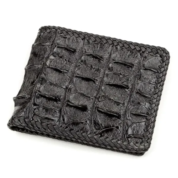 Портмоне CROCODILE LEATHER 18176 із натуральної шкіри крокодила Чорне