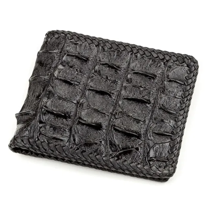 Портмоне CROCODILE LEATHER 18176 із натуральної шкіри крокодила Чорне