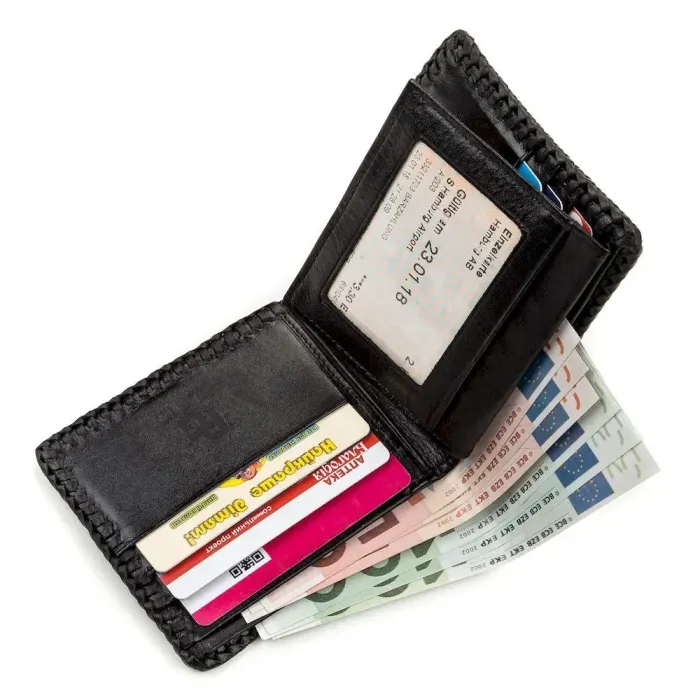 Портмоне CROCODILE LEATHER 18176 із натуральної шкіри крокодила Чорне