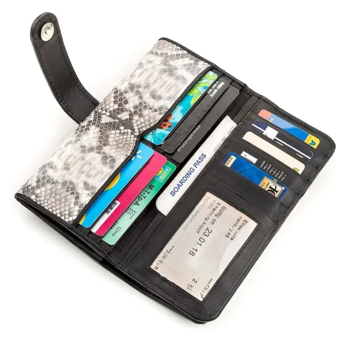 Кошелек женский SNAKE LEATHER 18179 из натуральной кожи питона Разноцветный