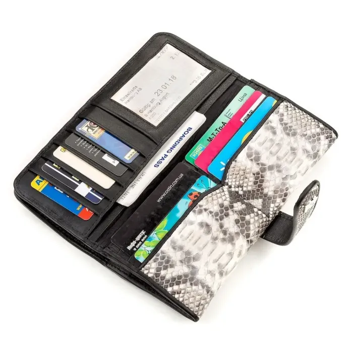 Кошелек женский SNAKE LEATHER 18179 из натуральной кожи питона Разноцветный
