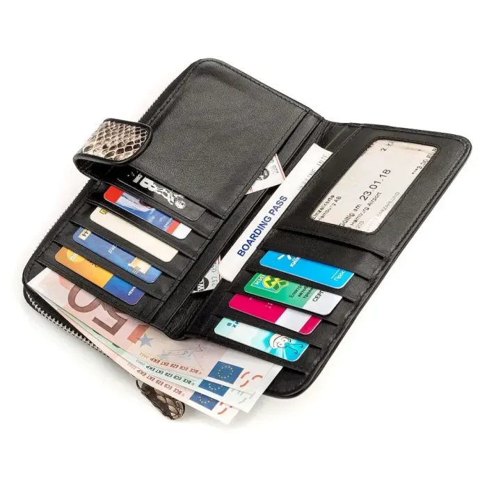 Кошелек женский SNAKE LEATHER 18181 из натуральной кожи питона Коричневый