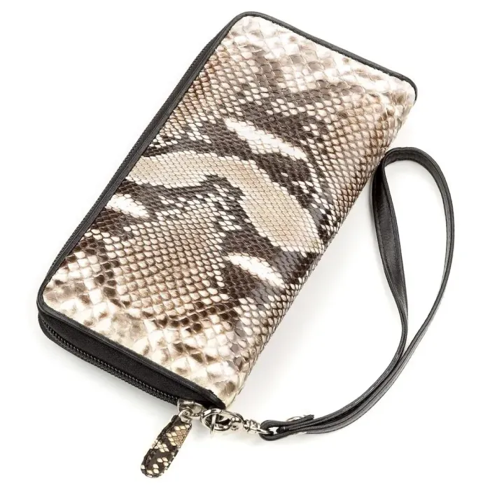 Жіночий клатч SNAKE LEATHER 18183 з натуральної шкіри пітона Коричневий