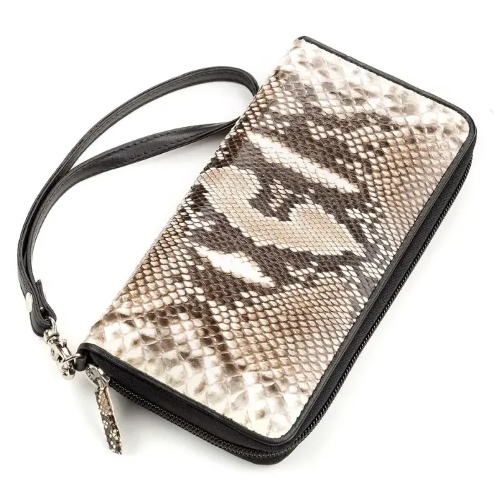 Жіночий клатч SNAKE LEATHER 18183 з натуральної шкіри пітона Коричневий