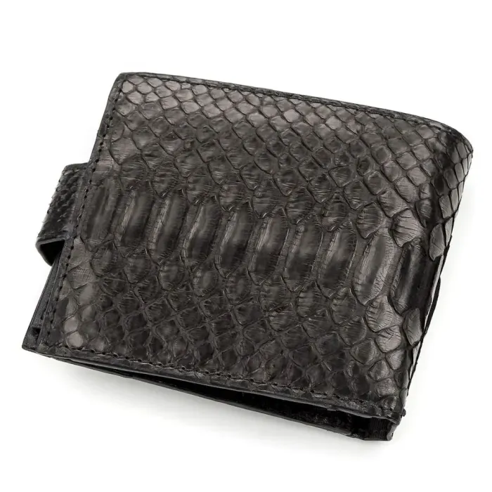 Портмоне SNAKE LEATHER 18184 з натуральної шкіри пітона Чорне