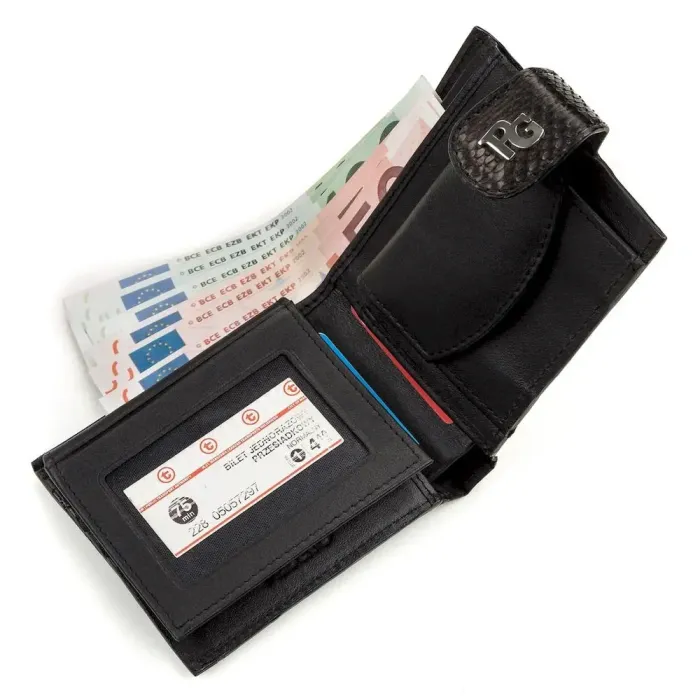 Портмоне SNAKE LEATHER 18184 з натуральної шкіри пітона Чорне