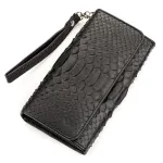 Гаманець жіночий SNAKE LEATHER 18185 із натуральної шкіри пітона Чорний