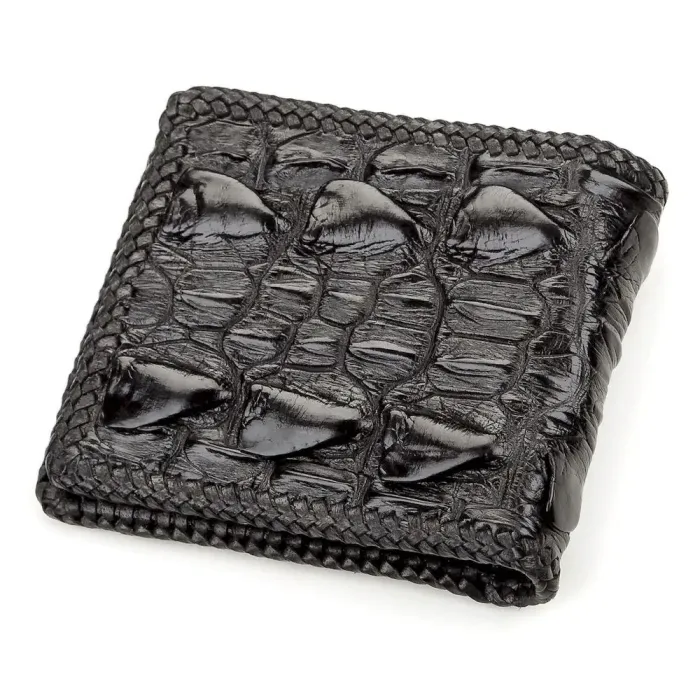 Портмоне CROCODILE LEATHER 18186 із натуральної шкіри крокодила Чорне