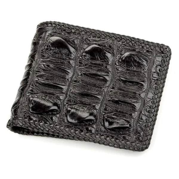 Портмоне CROCODILE LEATHER 18186 із натуральної шкіри крокодила Чорне