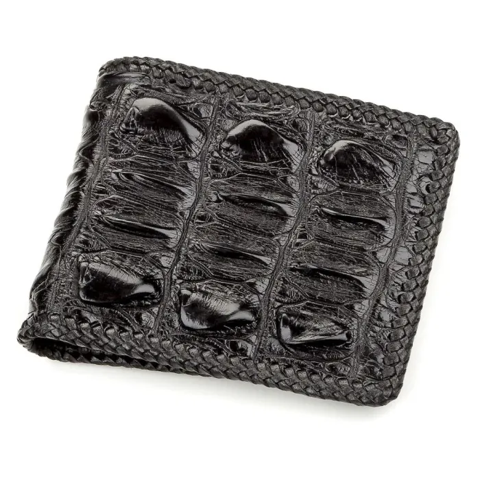 Портмоне CROCODILE LEATHER 18186 із натуральної шкіри крокодила Чорне