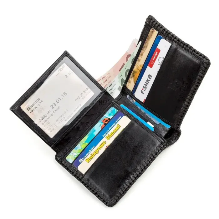 Портмоне CROCODILE LEATHER 18186 із натуральної шкіри крокодила Чорне