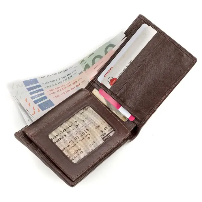 Портмоне CROCODILE LEATHER 18187 з натуральної шкіри крокодила Коричневе