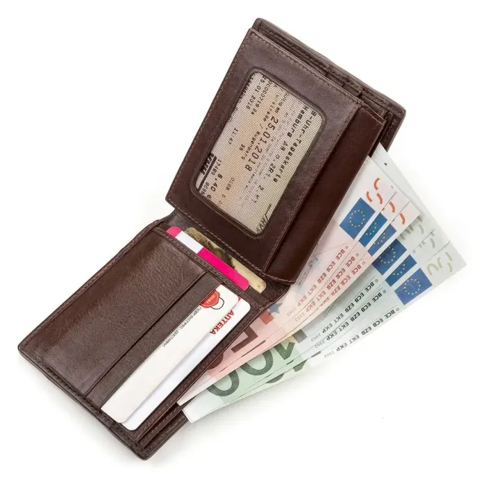 Портмоне CROCODILE LEATHER 18187 з натуральної шкіри крокодила Коричневе