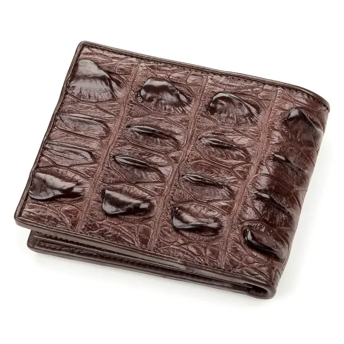 Портмоне CROCODILE LEATHER 18187 з натуральної шкіри крокодила Коричневе