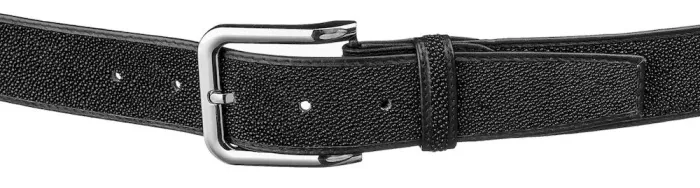 Ремень мужской STINGRAY LEATHER 18195 из натуральной кожи морского ската Черный