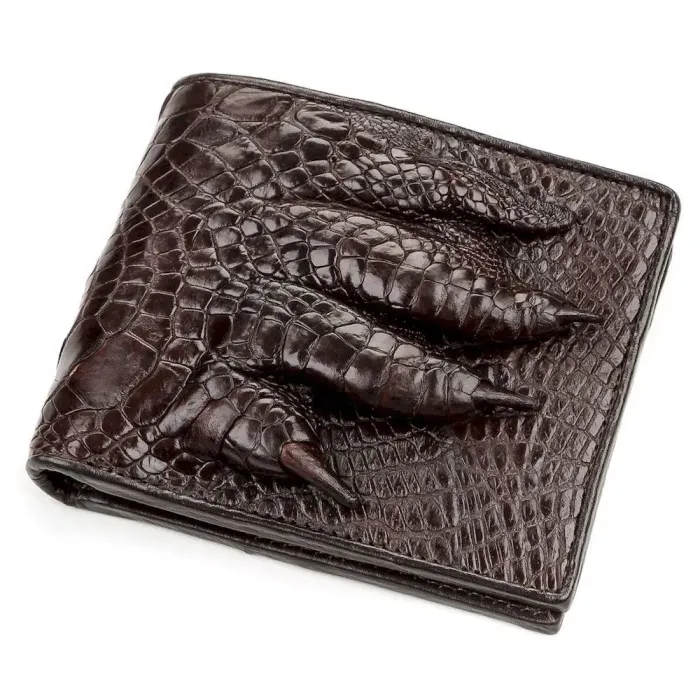 Портмоне CROCODILE LEATHER 18196 из натуральной кожи крокодила Коричневое
