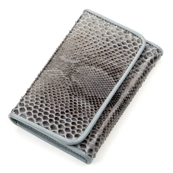 Гаманець жіночий SNAKE LEATHER 18197 із натуральної шкіри пітона Сірий