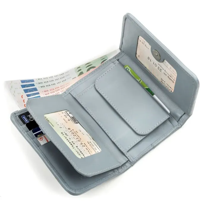 Гаманець жіночий SNAKE LEATHER 18197 із натуральної шкіри пітона Сірий