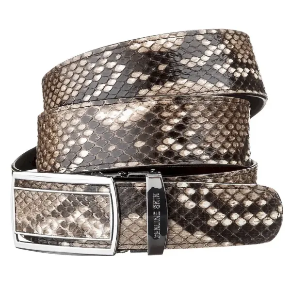 Ремінь-автомат SNAKE LEATHER 18201 з натуральної шкіри пітона Різнокольоровий