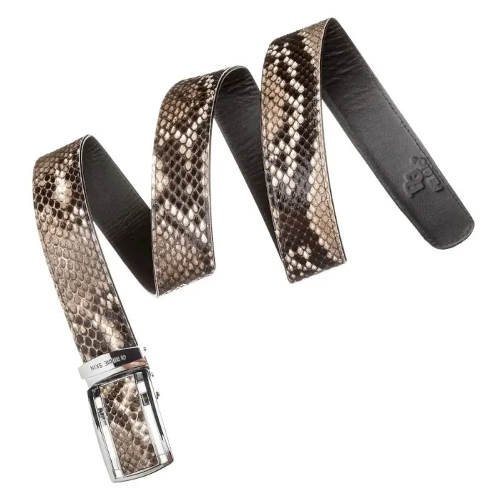 Ремінь-автомат SNAKE LEATHER 18201 з натуральної шкіри пітона Різнокольоровий