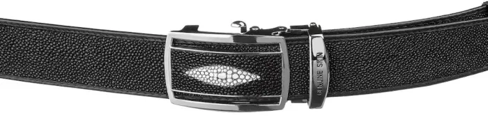 Ремень-автомат STINGRAY LEATHER 18203 из натуральной кожи морского ската Черный