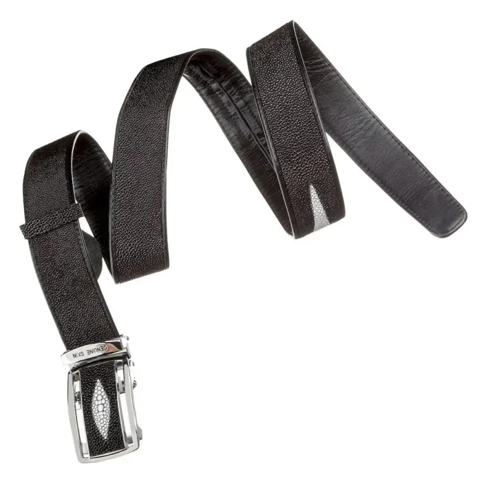 Ремень-автомат STINGRAY LEATHER 18203 из натуральной кожи морского ската Черный