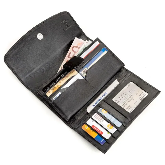 Гаманець жіночий STINGRAY LEATHER 18204 із натуральної шкіри морського ската Чорний