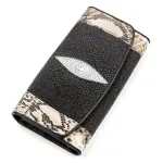 Гаманець жіночий STINGRAY LEATHER 18204 із натуральної шкіри морського ската Чорний