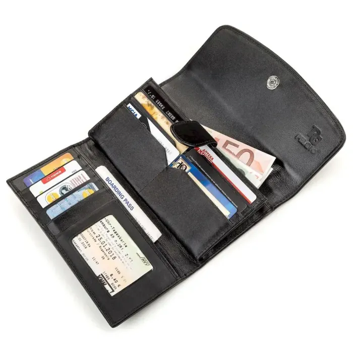 Гаманець жіночий STINGRAY LEATHER 18204 із натуральної шкіри морського ската Чорний