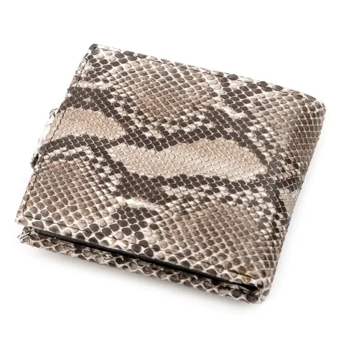 Гаманець SNAKE LEATHER 18213 із натуральної шкіри пітона Сірий