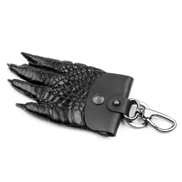 Брелок CROCODILE LEATHER 18228 із натуральної шкіри крокодила Чорний