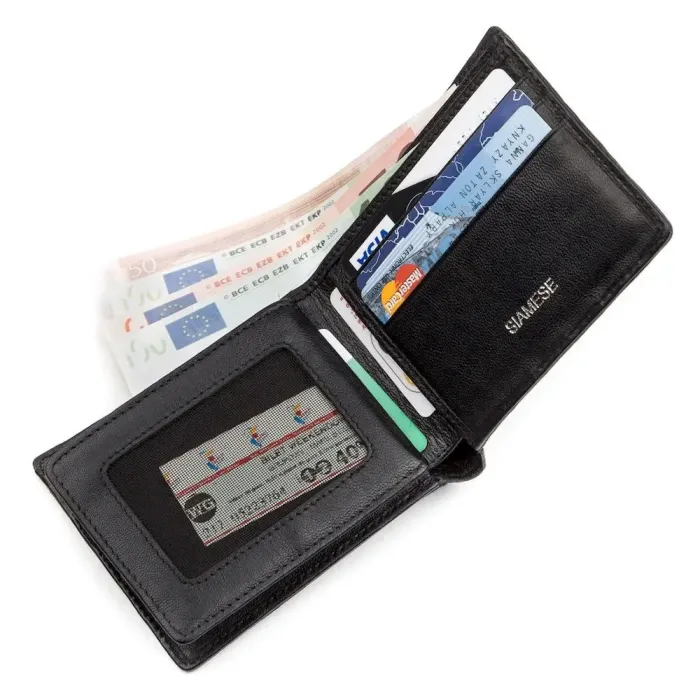 Кошелек CROCODILE LEATHER 18232 из натуральной кожи крокодила (каймана) Черный