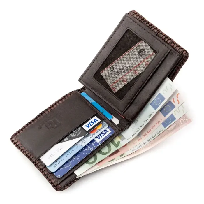 Портмоне CROCODILE LEATHER 18237 из натуральной кожи крокодила Коричневое