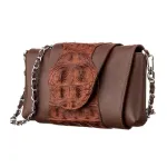 Клатч CROCODILE LEATHER 18245 із натуральної шкіри крокодила Коричневий