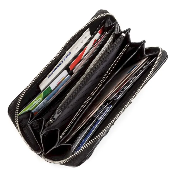 Гаманець CROCODILE LEATHER 18249 із натуральної шкіри крокодила Чорний